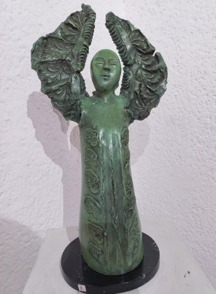 Imagen de Ángel   Bronce color verde