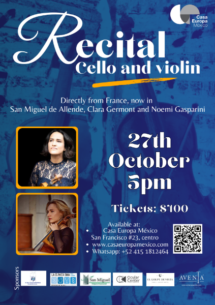Imagen de Recital de Chelo y violín desde Francia: Noemi Gasparini y Clara Germont