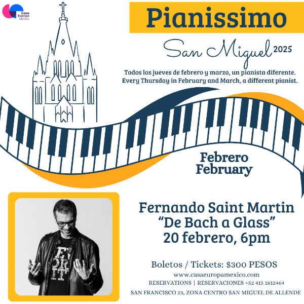 Imagen de 🎹 Pianissimo San Miguel 2025 Fernando Saint Martin, De Bach a Glass