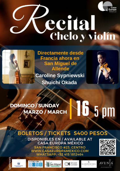 Imagen de 🎻✨ Recital de Chelo y Violín :Caroline Sypniewski (chelo) y Shuichi Okada (violín) 